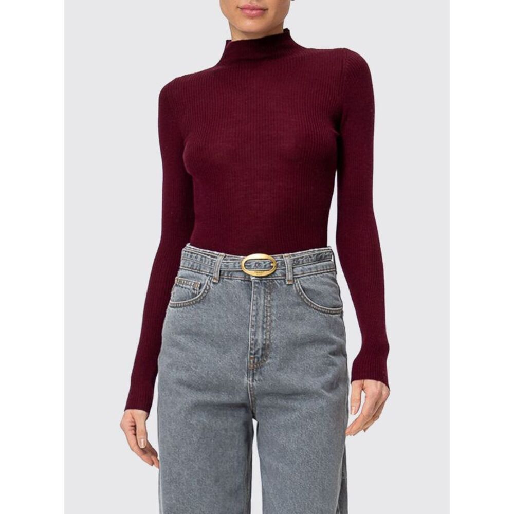 Twinset Women Slim Fit Ribbed Lightweight Wool Roll Neck Jumper Twinset